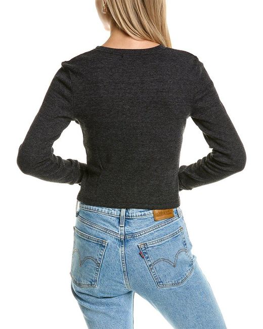 Michael Stars Black Palmer Cropped T-shirt