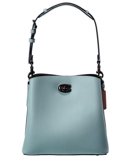COACH Blue Willow Leather Bucket Bag