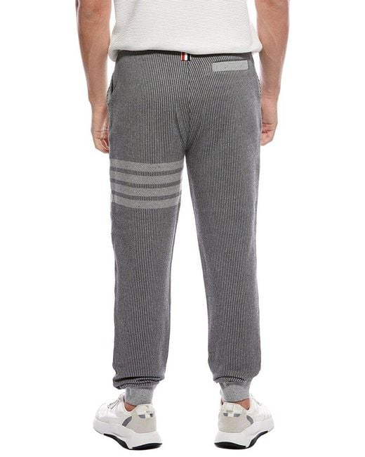 Thom Browne Gray Drawstring Silk-Blend Track Pant for men