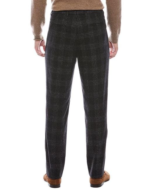 Brunello Cucinelli Black Leisure Fit Silk & Wool-blend Pant for men