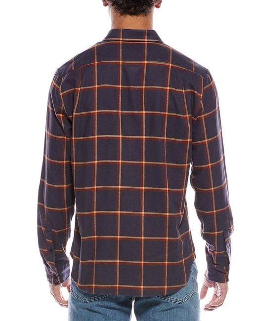Vince Blue Brushed Flannel Shirt for men