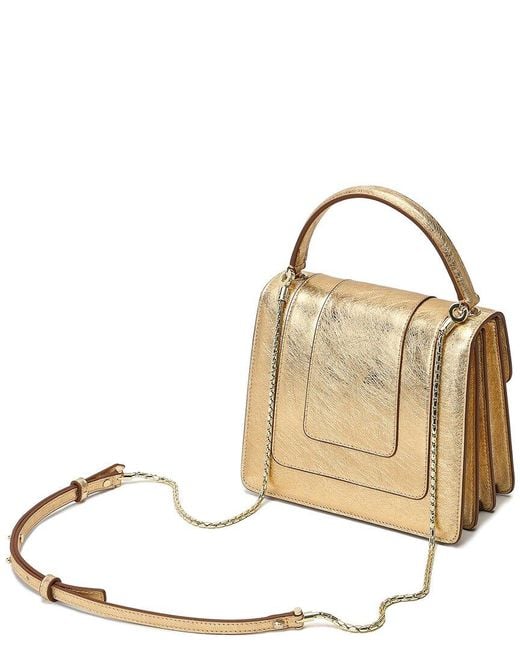 Tiffany & Fred Paris Metallic Top-Grain Saffiano Leather Satchel