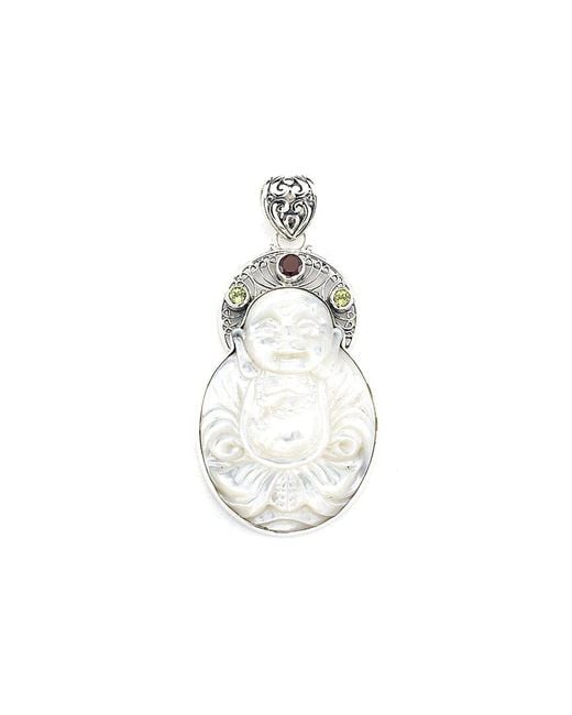 Samuel B. White Silver 0.57 Ct. Tw. Gemstone & Pearl Buddha Pendant