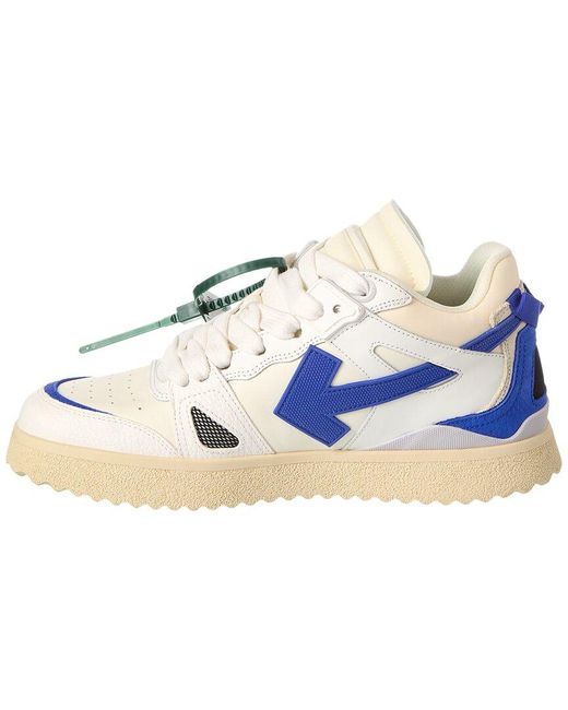 Off-White c/o Virgil Abloh Blue Off- Midtop Sponge Leather Sneaker for men
