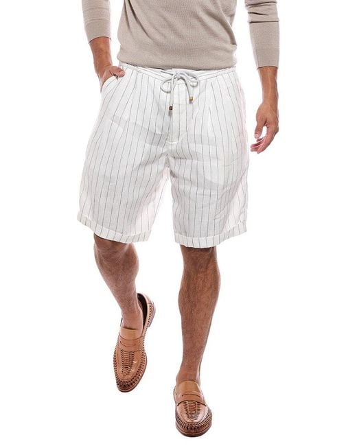 Brunello Cucinelli White Linen Short for men