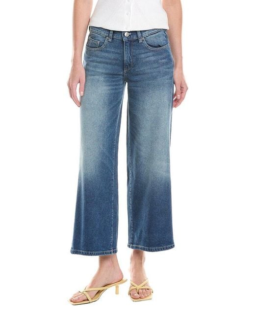 DL1961 Blue Hepburn Ankle Harbor Wide Leg Jean