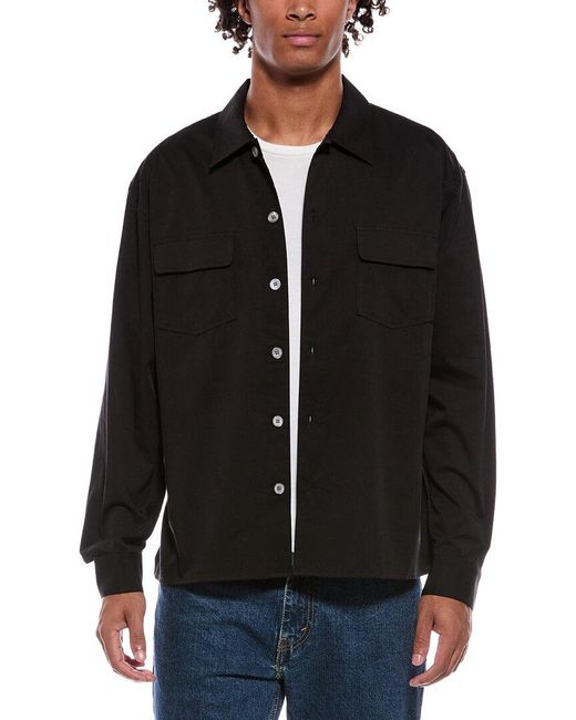 FRAME Black Frame Double Pocket Overshirt for men