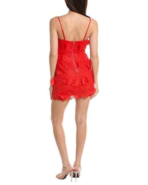 Bardot Red Brias Lace Mini Dress