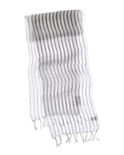 Brunello Cucinelli Gray Linen-Blend Scarf