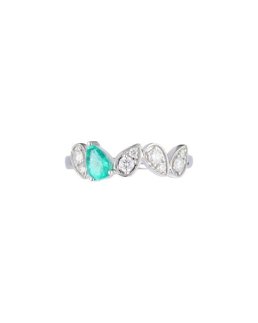 Gregg Ruth White 14K 0.61 Ct. Tw. Diamond & Emerald Ring