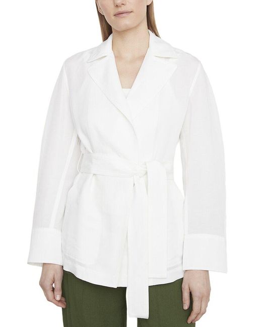Vince White Safari Linen-Blend Jacket