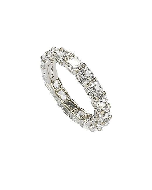 Suzy Levian CZ Jewelry White Suzy Levian Rose Plated Cz Modern Eternity Ring