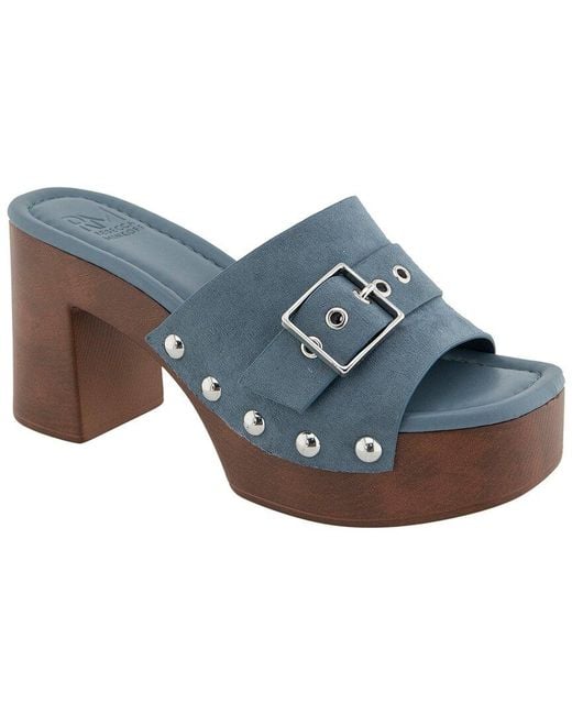 Rebecca Minkoff Blue Jade Wood Heel Sandal