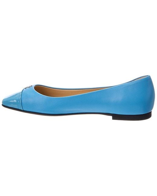 Jimmy Choo Blue Leni Leather Ballerina Flat
