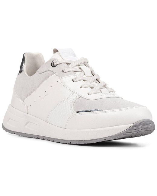 Geox Donna Leather-trim Sneaker in White | Lyst Canada