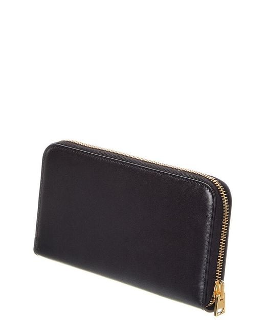 Tom Ford Blue Palmellato Leather Zip Around Wallet