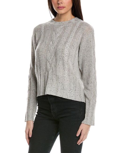 Brodie Cashmere Gray Lilly Cashmere Sweater