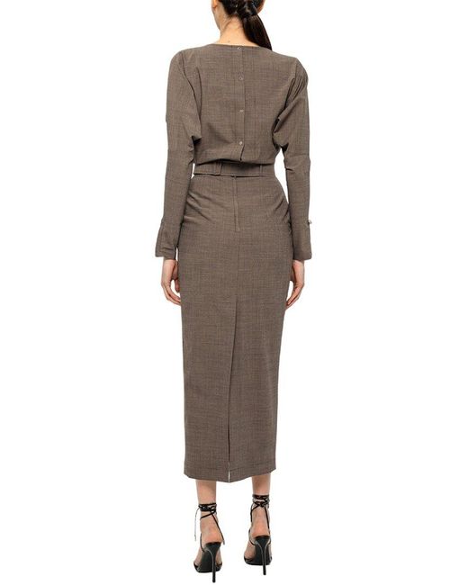 BGL Brown Wool-blend Midi Dress