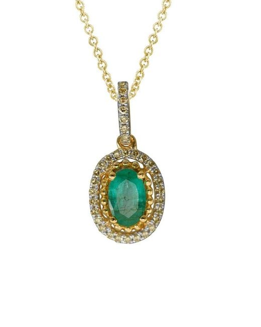 Diana M Green Fine Jewelry 14k 0.45 Ct. Tw. Diamond & Emerald Necklace