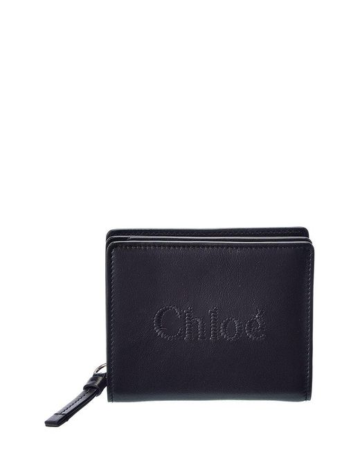 Chloé Blue Sense Leather Compact Wallet