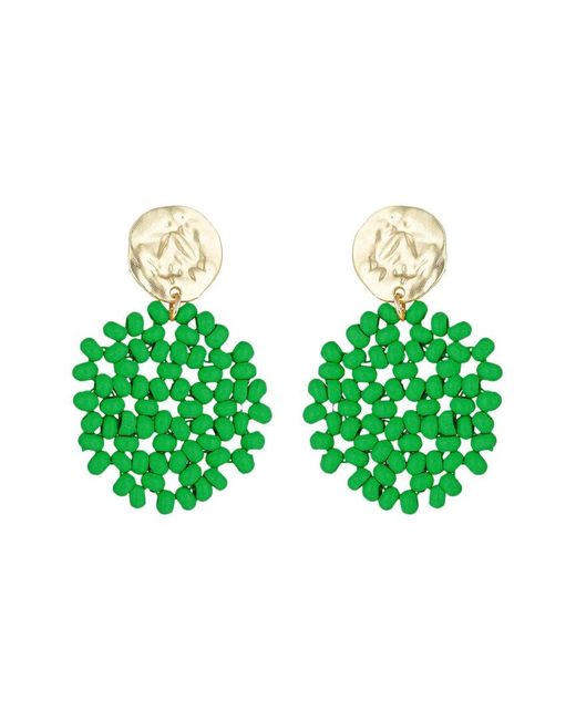 Eye Candy LA Green Nicole Seed Bead Drop Earrings