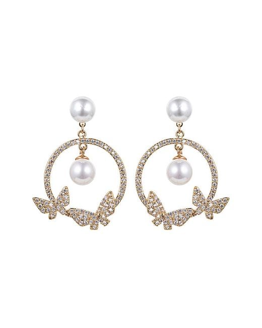 Eye Candy LA Metallic Cz Stockholm Butterfly Earrings
