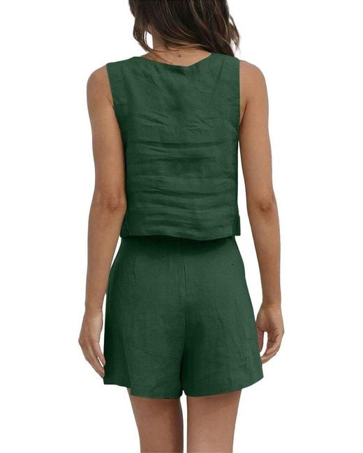 Amanda Royal Green Top & Short Set