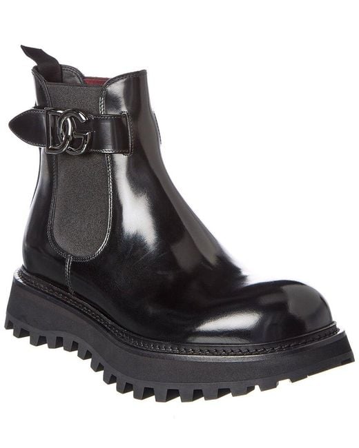 Dolce & Gabbana Black Bernini Leather Boot for men