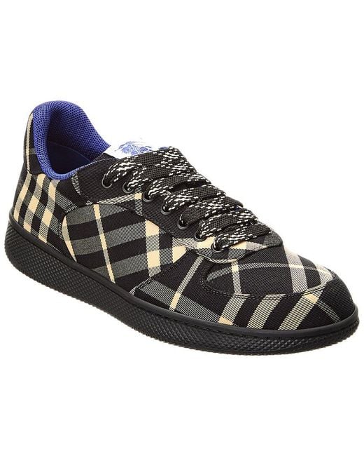 Burberry Black Terrace Check Canvas Sneaker for men
