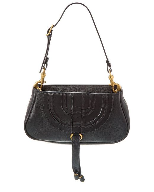 Chloé Black Marcie Small Leather Hobo Bag