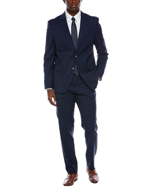 Boss Blue 2Pc Wool Suit for men