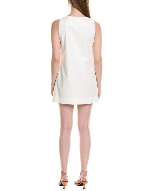 JLuxe White Scallop Placket Mini Dress