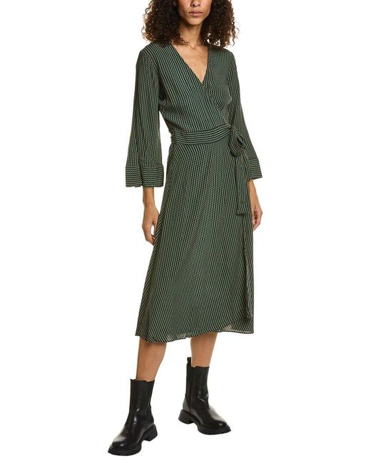 Ganni Green Wrap Dress