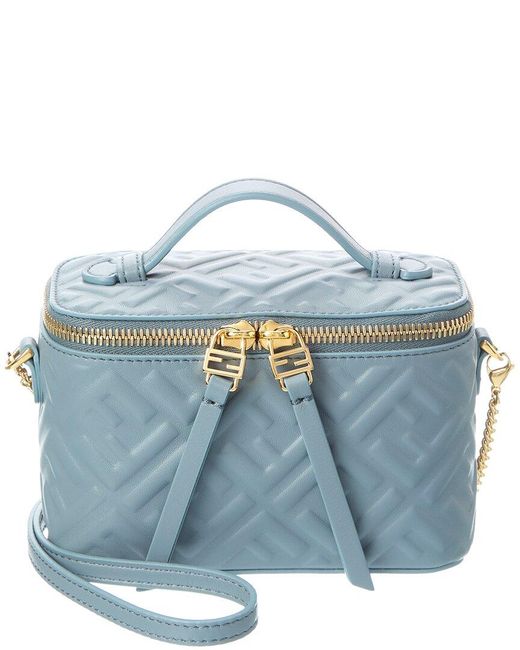 Fendi Blue Ff Leather Vanity Case