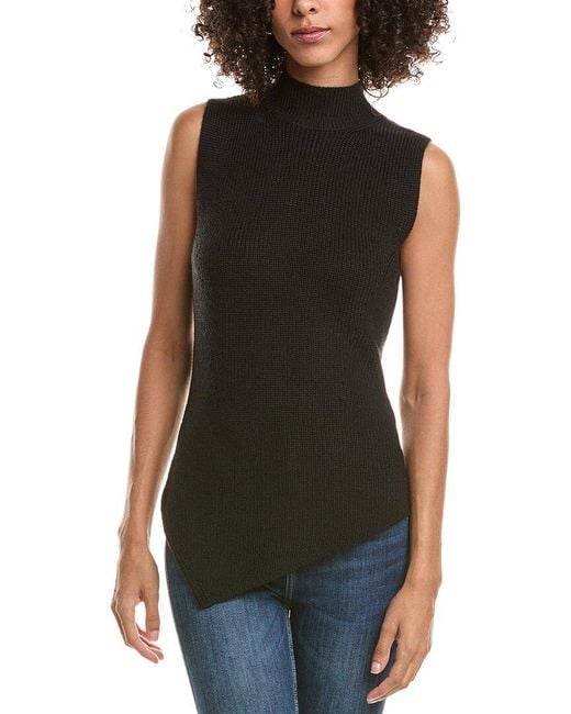 Rag & Bone Black Gretchen Asymmetrical Wool-Blend Sweater