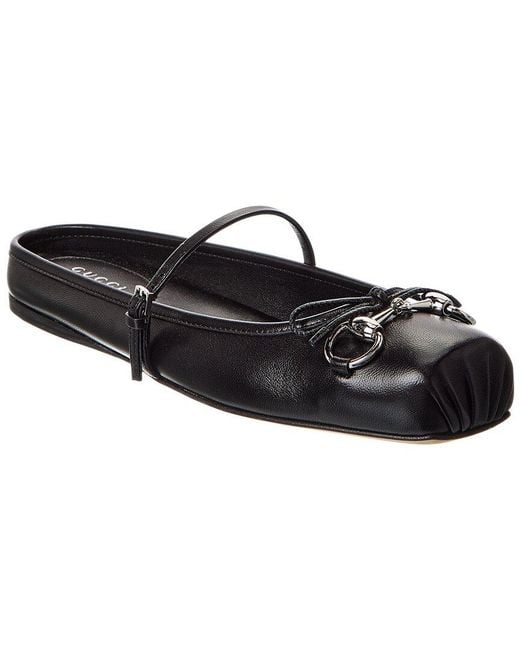 Gucci Black Horsebit Leather Mule