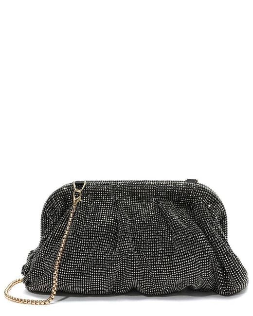 Tiffany & Fred Paris Black Crystal-Embellished Evening Crossbody