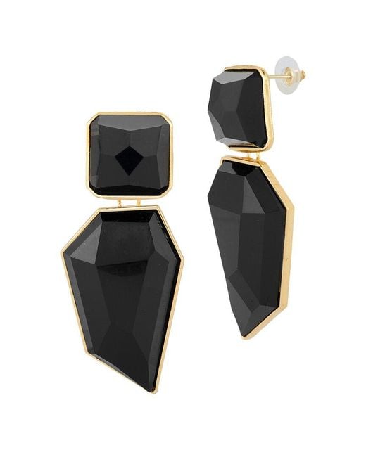 Chloe and Madison Black Jewelry Plated Earrings