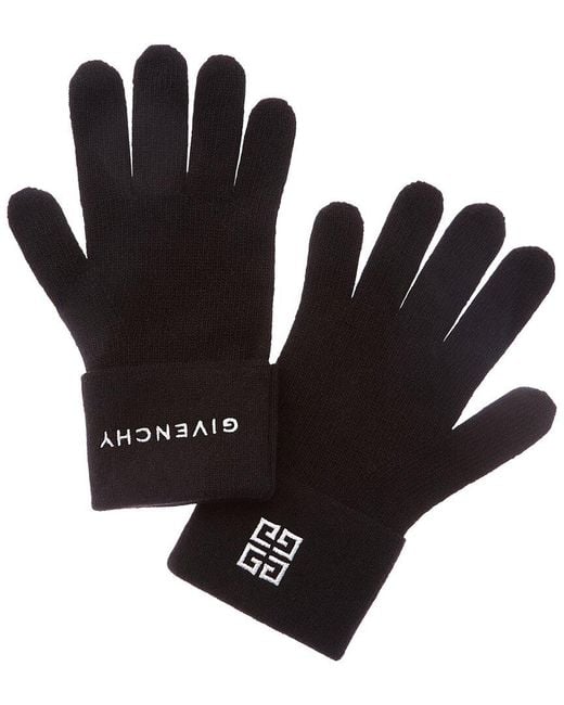 Givenchy Black 4G Wool & Cashmere-Blend Gloves for men