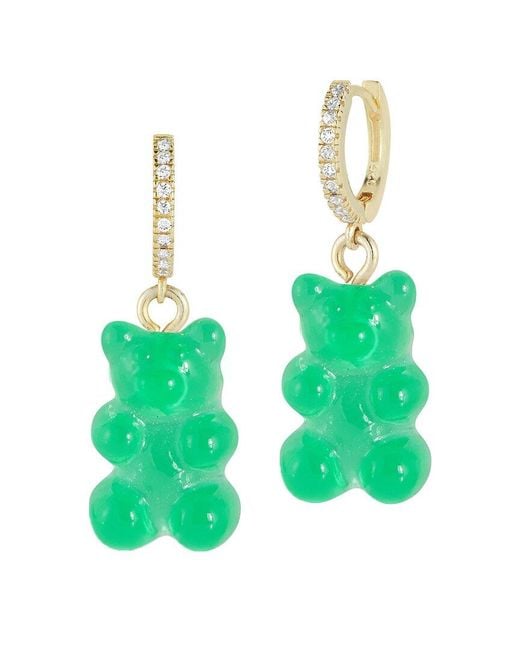 Sphera Milano Green 14k Over Silver Gummy Bear Earrings