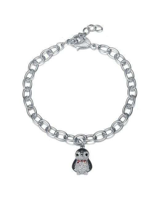 Genevive Jewelry Metallic Silver Cz Bracelet