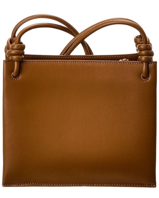 Jil Sander Brown Giro Small Leather Shoulder Bag