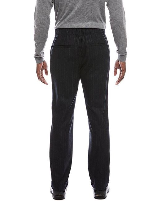 Vince Black Wool-Blend Flannel Pinstripe Trouser for men