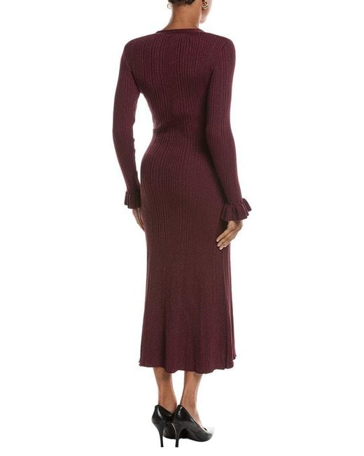 Estellina Red Knit Midi Dress
