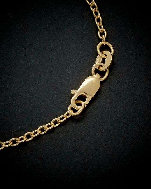 Italian Gold Black 14K Triple Oval Rolo Link Bracelet