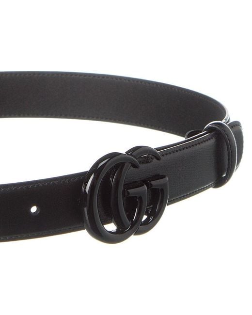 Gucci Black GG Marmont Leather Belt for men