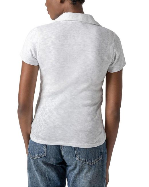 Lilla P White Striped Polo T-Shirt