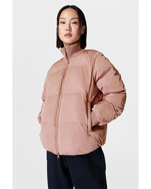 Sweaty Betty Natural Quilted Short Jacket