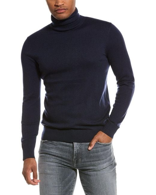 Theory Vilass Wool-blend Turtleneck Sweater in Blue for Men | Lyst UK
