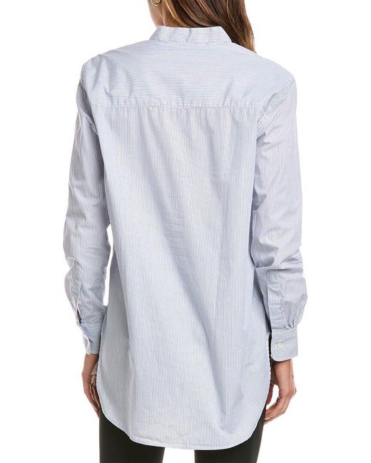 Officine Generale Gray Officine Generale Amelia Doble Mini Stripe Popover